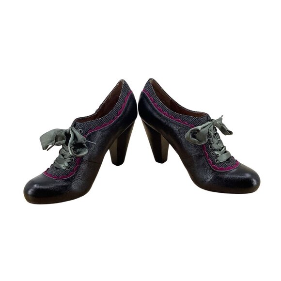 Poetic License Backlash Oxford Heels Leather Women’s Size EU 38 Black/Fuchsia - Picture 4 of 8